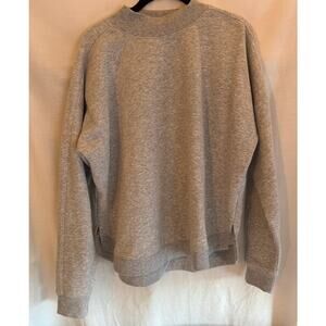 Mock Turtleneck Woman's Gray Sweatshirt Size Large Cozy Pullover